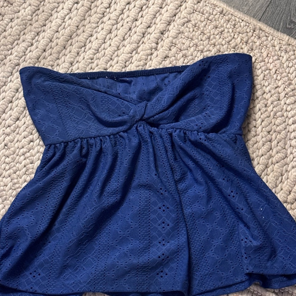 SHEIN Navy Blue Strapless Blouse